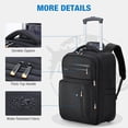 thumbnail image 3 of Rolling Backpack Ponhog para portátil de 17 pulgadas con ruedas, color negro, 3 of 7