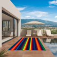 thumbnail image 2 of Mexico Stripes Outdoor Rug 3x5 Ft, Non Slip Washable Area Rug, Colored Red Blue Green Bohemia Geometric Patio Rugs Carpet Runner, Large Floor Mat for Indoor/Outdoor Deck Porch Camping, 2 of 8