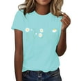 thumbnail image 1 of Liquidation! Uooqdmx T-Shirts Graphiques pour Femmes, Hauts Floraux pour Femmes, Hauts Décontractés pour Femmes, T-Shirt à Col Rond Floral Mode Doux Décontracté, Hauts de Sortie pour Femmes, Rose S, 1 of 4