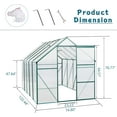 thumbnail image 3 of Historyli 6x10 Ft Greenhouses for Outdoors,Walk in Greenhouse with Adjustable Roof,Sliding Door,Drainage System & Galvanized Base,Rust-Proof Greenhouse for Backyard,Black, 3 of 6
