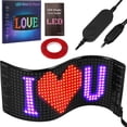 thumbnail image 1 of LED Scrolling Sign 5V 2A Bluetooth USB Control Scrolling Advertising Sign Flexible Car Sign Board Display with 7 Colors Portable Shop Window Message Sign Programmable LED Display, 1 of 10