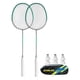 thumbnail image 1 of Juego de 2 raquetas de bádminton, resistentes y ligeras, para 2 jugadores Verde, 1 of 9