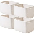thumbnail image 7 of 4 Pack Storage Baskets for Organizing, Woven Basket with Handles, 12.5"Lx9.1"Wx7.9"H, White, 7 of 7