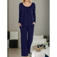 thumbnail image 3 of Womens 2 Piece Pajama Sets, Long Sleeve Tops with Comfy Pants, Ladies Pjs Sets with Pockets, 3 of 5