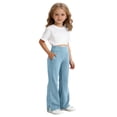 thumbnail image 3 of Ticikt Girls High Waisted Uniform Pants Kids Wide Leg Dress Pants Casual Trousers with Pockets, 3 of 4