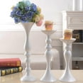 thumbnail image 4 of Guardoinrt Modern Metal Candle Tea Light Holder with Long Stand Decorative Flower Vase White L 1Set, 4 of 6