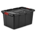 thumbnail image 2 of Sterilite 27 Gal Durable Industrial Tote w/Red Latches, Black (8 Pack), 2 of 12