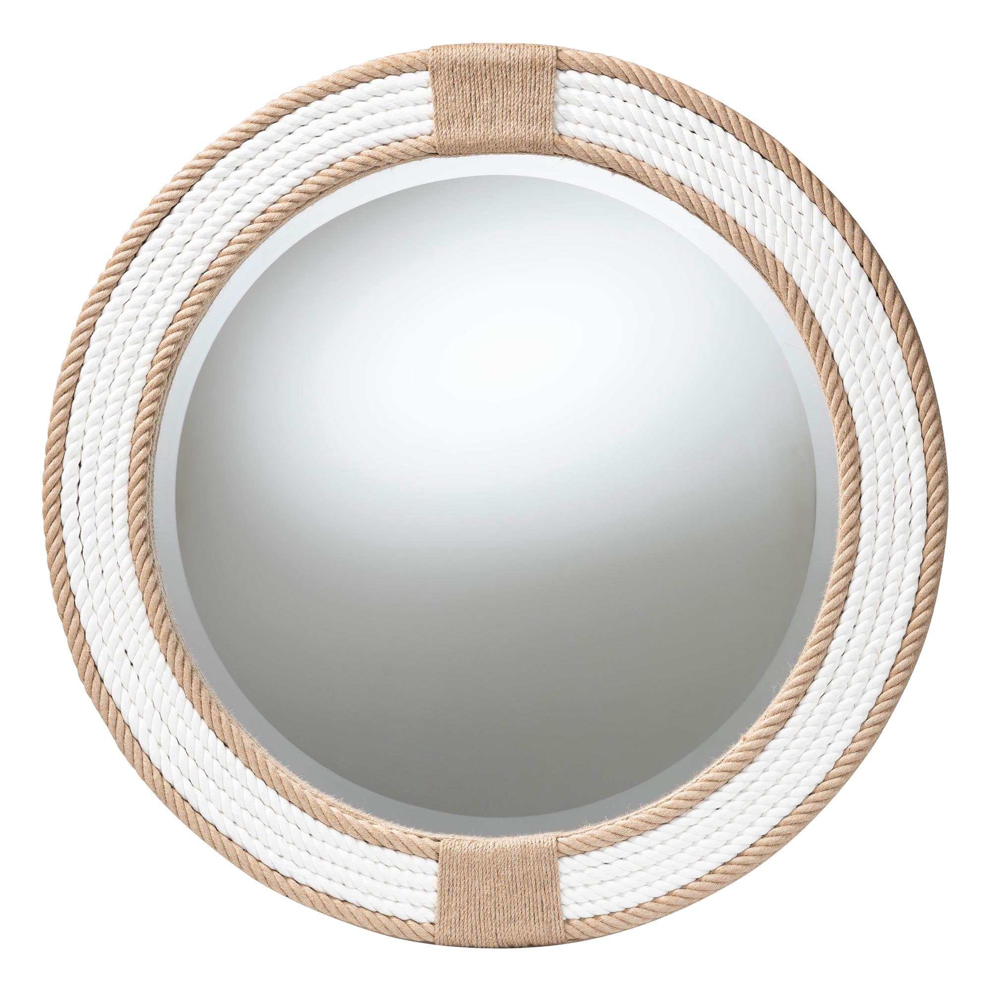 bali & pari Adita Boho Mirror, 35"W, Round, White