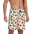 thumbnail image 2 of Balery Christmas Hat Cute Puppy Pantalones cortos de pijama de punto de algodón para hombre con cinturilla y bolsillos-Medium, 2 of 6