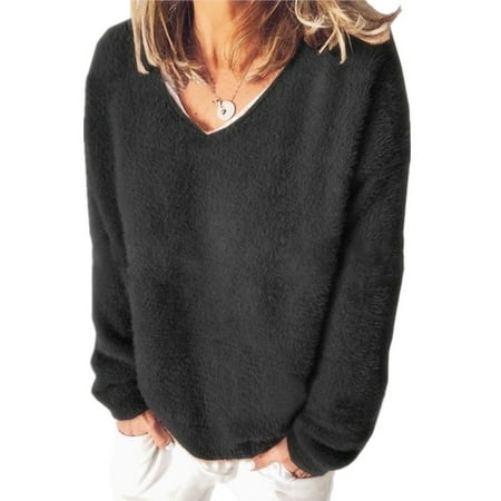 

Lumento Women Loose Casual Plain Pajama T Shirt Long Sleeve Autumn Home Wear Tops Fleece Pullover Tops Comfy Warm