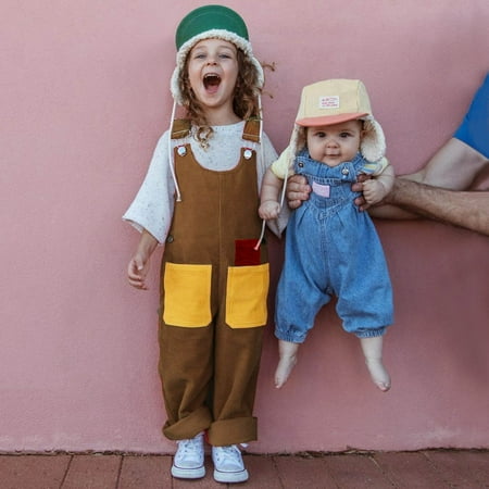 

Shldybc Newborn Baby Clothing Kids Baby Boy Girl Overalls Straps Suspender Pants Corduroy Bib Pocket Trousers on Clearance