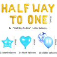 thumbnail image 5 of HALF BIRTHDAY BALLOON SET OF 15 - GOLD "HALF WAY TO ONE" LETTER, STAR HEART LATEX BALL SET Blue Theme Party Decoration Package, 5 of 6
