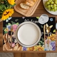 thumbnail image 4 of Spring Dog Placemats Set of 6, Black Watercolor Botanical Floral Sunflower Placemats for Dining Table, Place Mats for Kitchen Tabletop, Waterproof Wipeable Dining Table Mats Set, 4 of 9