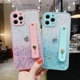 thumbnail image 4 of Glitter Star Wrist Strap Bracket Phone Case, Handheld Not Easy to Fall, Hidden Bracket, Anti-Drop, for iPhone 15 14 13 12 11 Pro Max Plus Mini XS XR X 7 8 SE Phone Case (Purple,iPhone 8/7), 4 of 8