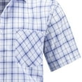 thumbnail image 5 of DPTALR George Men's Short Sleeve Cotton Shirts,Gingham Summer Button Down Plaid Shirt,Blue,Big and Tall Men M, 5 of 5