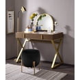 thumbnail image 6 of ACME Coleen Vanity Desk in Walnut & Gold Finish, 6 of 7