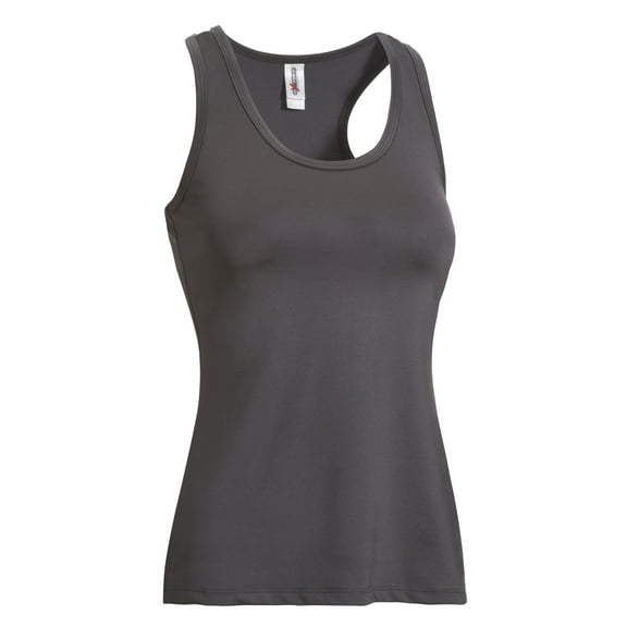 Expert Brand USA-Made Women's Racerback Tank Top Shirt, Charcoal, Medium