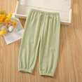 thumbnail image 2 of ZACPNCV Toddler Girls Boys Solid Cotton Harem Pants Summer Baby Basic Loose Long Bloomer Trouser Elastic Pants Green 6-12 Months, 2 of 4