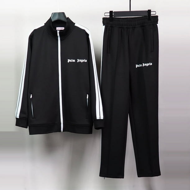 Conjunto de palm angels para hombre y mujer, tops casuales, pantalones casuales, chaqueta suelta a rayas laterales, abrigo13