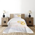 thumbnail image 4 of Ambesonne Wedding Quilted Bedspread Set 2 Pcs, 2 Rings Abstract, Twin Size, Pale Blue Pale Pink, 4 of 5