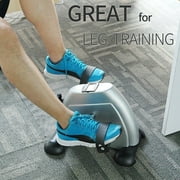 Mini Exercise Bike, Under Desk Bike Pedal Exerciser porable Foot Cycle Arm & Leg Peddler Machine with LCD Screen Displays,Silver