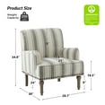 thumbnail image 6 of Wooden Upholstered Armchair Set of 2 Reading Accent Chair Nailhead Trim Wooden Legs Lounge Seat Home Living Room Grey, 6 of 6