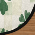 thumbnail image 3 of CURLYOOT Round Rug 3ft Green Leaves St. Patrick's Day Area Rug, Washable Circle Mat Non Slip Floor Carpet Mat, Soft Indoor Rugs for Entryway Living Room Dining Room Bedroom, 3 of 7