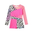 thumbnail image 3 of YONGHS Kids Girls Long Sleeve Leopard Print Gymnastic One Piece Leotards Dance Sports Costume Pink Leopard 4, 3 of 5