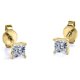 thumbnail image 2 of JeenMata Pendientes Tipo Botón Solitario con 4 Puntas y Diamante de Talla Princesa de 0,38 Quilates, Chapado en Oro Amarillo de 18 K sobre Plata, 2 of 3