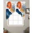 thumbnail image 2 of Orange Blue Boho Swag Valances for Windows, Ethnic Abstract Geometric Striped Rod Pocket Sheer Valances for Small Windows, Swag Toppers Light Filtering for Kitchen Living Room 2 Panels 28''x36'', 2 of 6