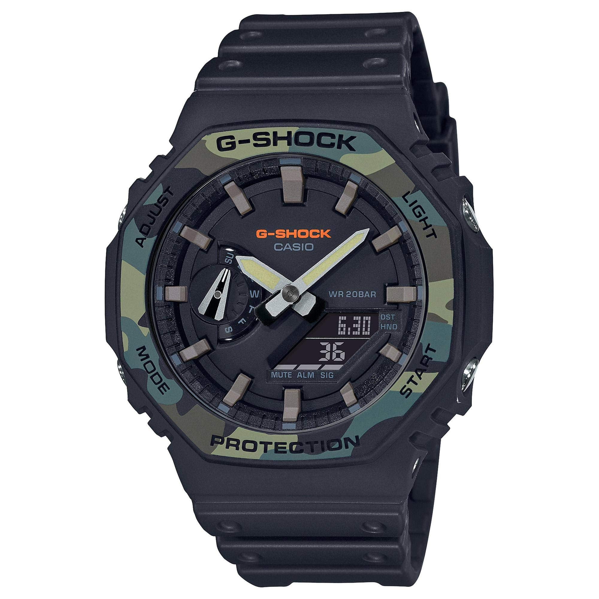 Casio G Shock GA2100 Digital Carbon Resin Men s Watch GA2100 1A Black Walmart