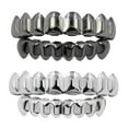 thumbnail image 1 of lionlar 2Set 18K Black Hip Hop Custom 8 Teeth Top & Bottom Grills Set, 1 of 9