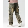 thumbnail image 4 of Men's Hip-hop Pants Nostalgic Retro Multi-pocket Casual Plus Size Overalls Fashion Loose Skateboard Jeans, 4 of 4