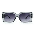 thumbnail image 5 of Womens Retro Mod Rectangle Thick Plastic Luxury Minimalist Plastic Sunglasses Slate - Smoke, 5 of 8