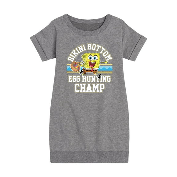 SpongeBob SquarePants - Bikini Bottom Egg Hunting Champ - Toddler And Youth Girls Fleece Dress