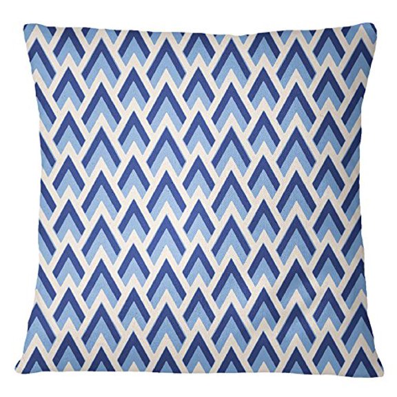 S4Sassy Geometric Print Baby Blue Pillow Cover Designer Cushion Case Square Decor Throw-12 x 12 Inches