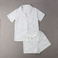 thumbnail image 4 of Womens 2 Piece Pajamas Set Short Sleeve Sleepwear Button-Down Shirt and Shorts Set, 4 of 6