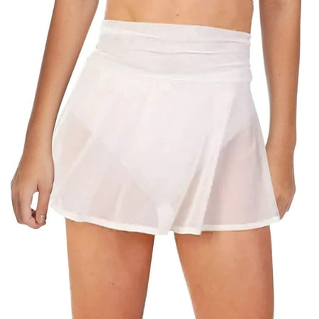 MSJUHEG Swimsuit Women Swimsuit Cover Up For Women Bikini Bottoms Polyester Non-Removable Self-Tie Adjustable And Removable Beach Cover Ups For Women White L