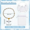 thumbnail image 2 of 24pcs Beaded Stretch Rosary Bracelet Rosary Bead Bracelet with Mesh Bags Baptism Communion Shell Bracelets Seashell Color Catholic Bracelets with Crucifix for Women colorful DIY, 2 of 9