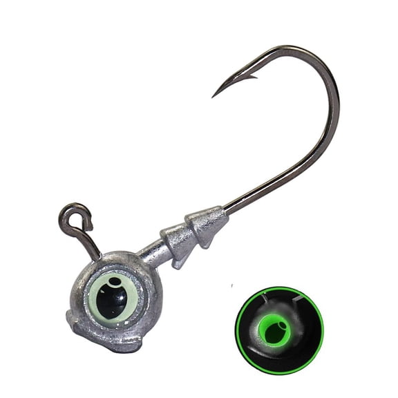 20Pcs Swimbait Jig Heads Fishing Hooks 3D Eye Luminous 1/8 3/16 1/4 3/8 oz Baits