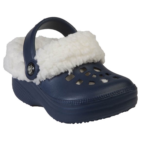 Sabots FleeceDawgs pour Enfant - Bleu Marine avec Blanc 2-3