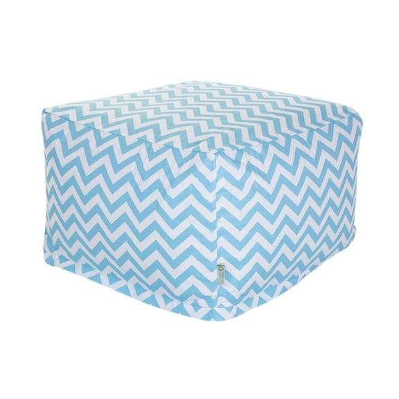 Majestic Home Goods Decorative Light Blue Chevron Large Ottoman