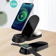 thumbnail image 4 of Utoimkio Wireless Charger,3 in 1 Qi-Certified Fast Charging Pad Compatible for Cell Phones and Watch,15W Max Foldable Fast Wireless Charging Stand, 4 of 5