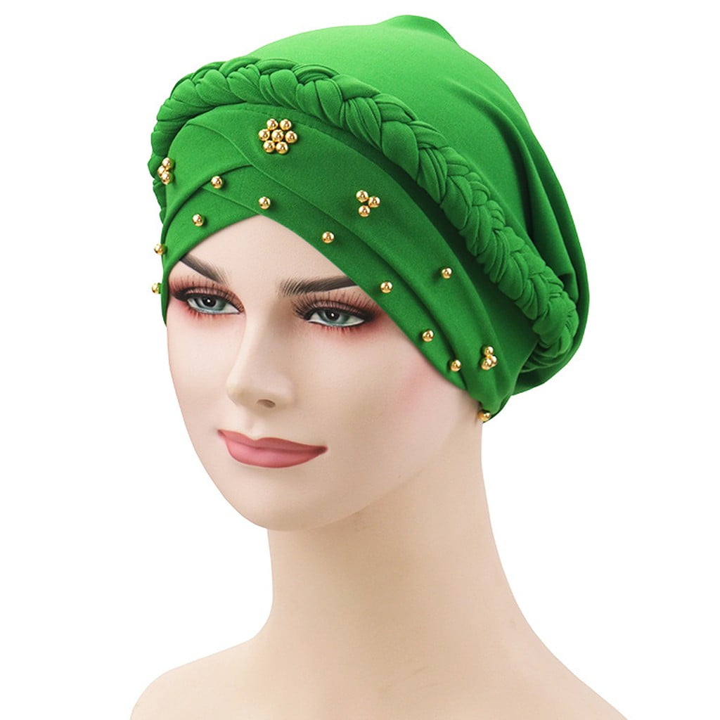 Fashion Womens India Muslim Stretch Velvet Floral Turban Hat Head Scarf Wrap Cap 