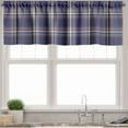 thumbnail image 3 of Ambesonne Checkered Valance & Curtain, Abstract and Striped, 55"x36", Night Blue Cinnamon, 3 of 6