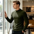 thumbnail image 6 of Nestiefly Mens Thermal Long Sleeve Undershirt Base Layer Long Shirts | Warm Lightweight Soft Fleece Lined Crew Beck Shirts Workout Top Army Green XL, 6 of 8
