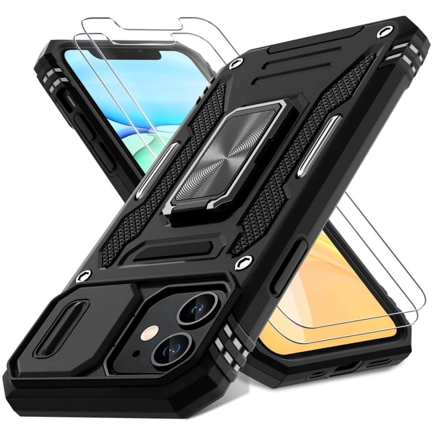 Funda DEERLAMN para iPhone 11 de 6,1 pulgadas con cámara deslizante y 2 pantallas