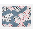 thumbnail image 1 of Casino Bath Mat, Abstract Background with Playing Cards Metropolitan Tourist Attractions, Non-Slip Plush Mat Bathroom Kitchen Laundry Room Decor, 29.5 X 17.5 Inches, Slate Blue Red Black, Ambesonne, 1 of 2