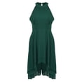 thumbnail image 3 of Mujeres sexy verano vestido de gasa recorte de color sólido espalda Keyhole sin mangas en capas Abanopi Vestido de Chiffon, 3 of 7
