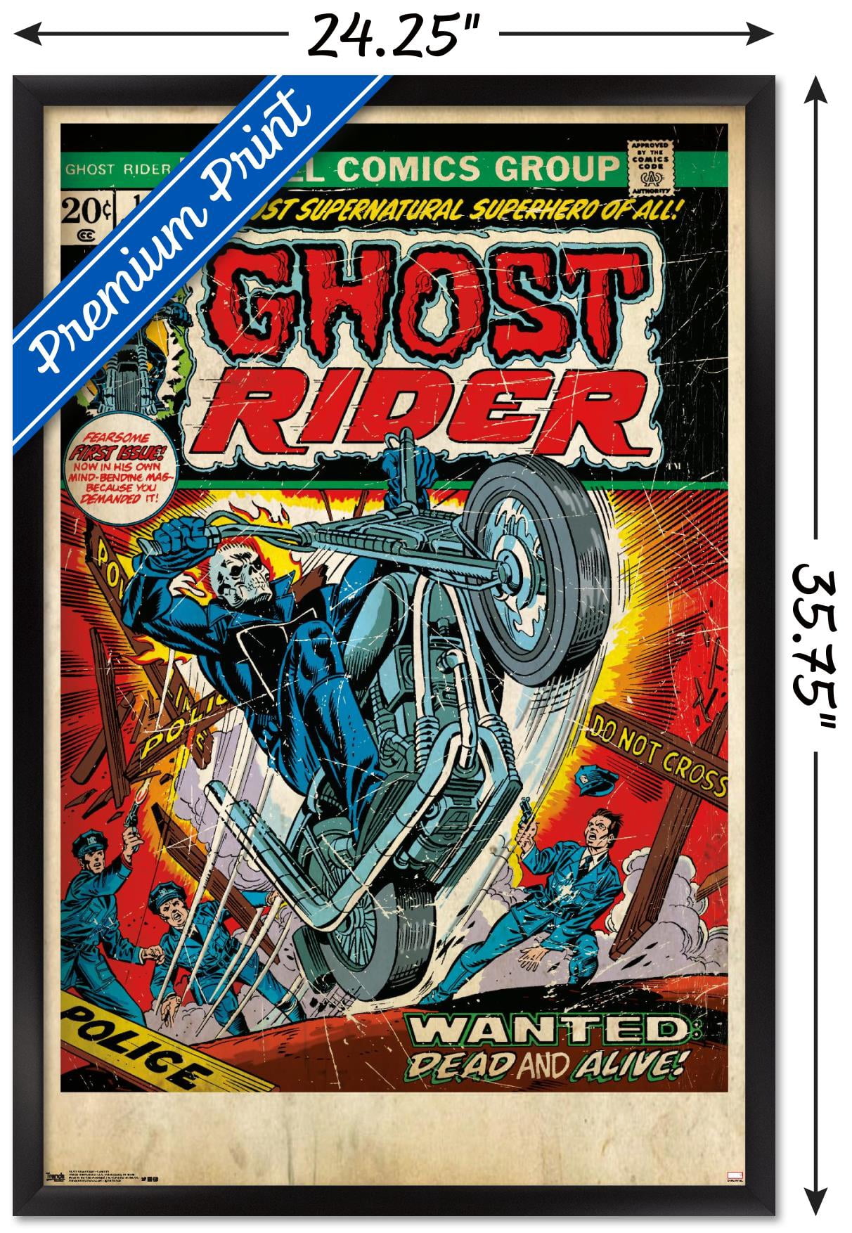 Marvel Comics - Ghost Rider - Cover #1 Wall Poster, 22.375" x 34", Framed